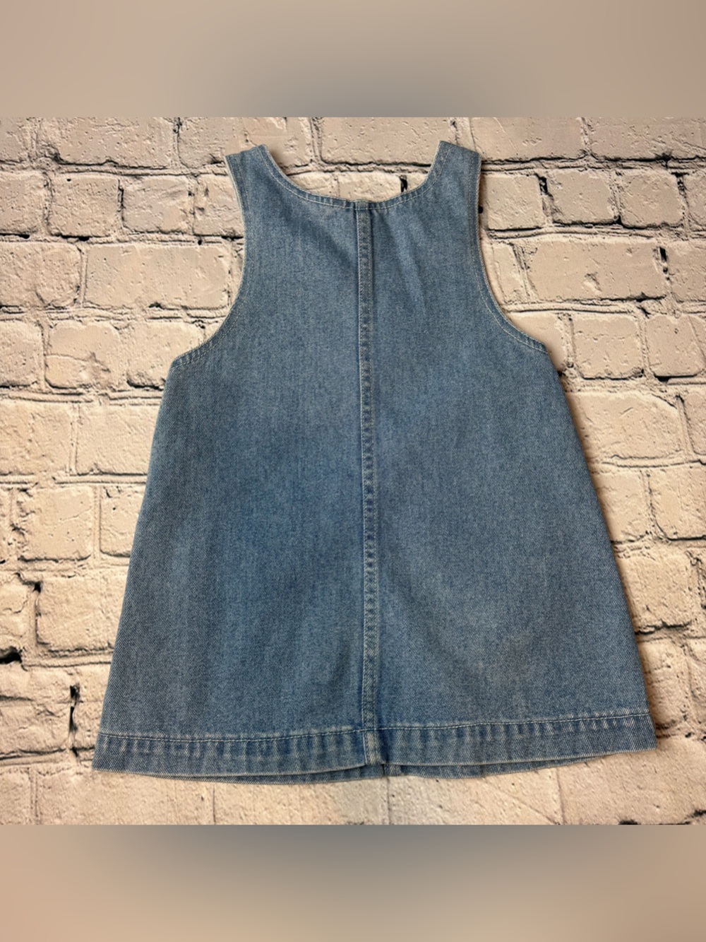 Vintage Disney Denim Overall Dress Minnie & Mickey Pocket Embroidery Size 4 - Picture 3 of 8